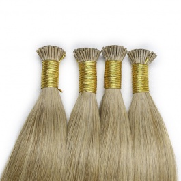 Elesis Virgin Hair double drawn raw hair I-tip straight hair color #8 hairextensions 100grams
