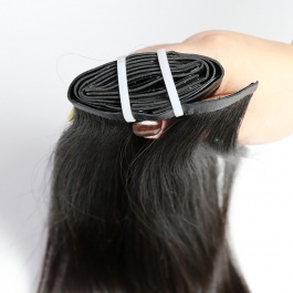 Elesis Virgin hair 7pcs/set 120grams PU clip in Hairextensions Virgin Remy Straight Human Hair