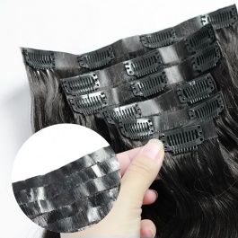 Elesis Virgin hair 7pcs/set 120grams PU clip in Hairextensions Body Wave Virgin Remy Human Hair