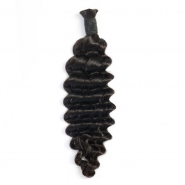 Elesis Virgin hair bulk hair for fusions no bead extensions for braids deep wave Virgin Remy hair 