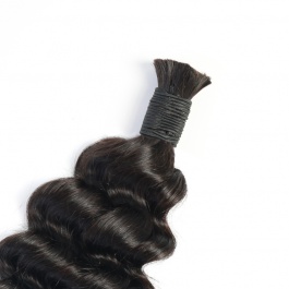 Elesis Virgin hair bulk hair for fusions no bead extensions for braids deep wave Virgin Remy hair 