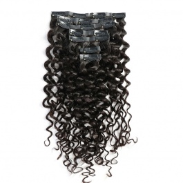Elesis Virgin hair Italian Curly 7pcs/set 120grams Seamless PU clip in Hairextensions  Virgin Remy Human Hair