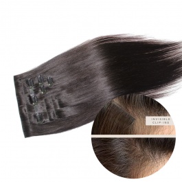 Elesis Virgin Hair Invisible Clip in hair top raw hair straight seamless clip in 8pieces set