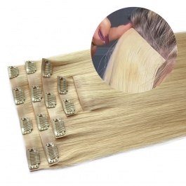 Elesis Virgin Hair Invisible Clip in hair top raw hair straight seamless clip in 5pieces set