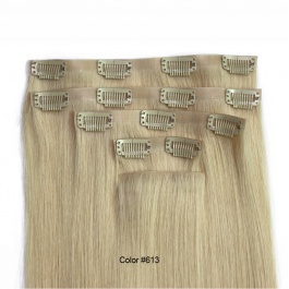 Elesis Virgin Hair Invisible Clip in hair top raw hair straight seamless clip in 5pieces set