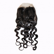 Water Wave 4X4 Free Part Swiss Lace/Transparent LACE/HD Lace Closure 100% Unprocessed Brazilian Virgin Human Hair Natura