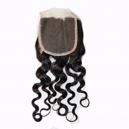 Water Wave 4X4 Free Part Swiss Lace/Transparent LACE/HD Lace Closure 100% Unprocessed Brazilian Virgin Human Hair Natura
