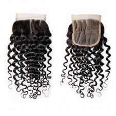 Steam processed deep wave hair extensions Brazilian hair weave 3bundles with lace closure