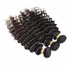 100% Cuticle Aligned Raw Virgin hair Peruvian Human hair tight curl deep curly 3 bundle with 4x4 lace closure