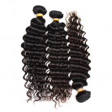 Malaysian Curly Weave Raw Human Hair Bundles 3pcs with 4x4 Lace closure Deep wave hair 