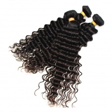 Raw Deep wave Indian hair weft natural color virgin human hair 3bundles with 4x4 Swiss Lace closure