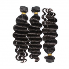 Malaysian loose wave natural black hair 100% Raw Virgin hair weave 3 bundles with 4x4 Swiss Lace closure Dropshipping