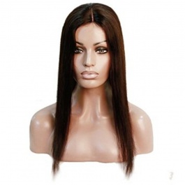 Silky Straight Customized Natural Scalp Mono wigs Glueless Brazilian Remy Virgin Human Hair Wig For Black Women