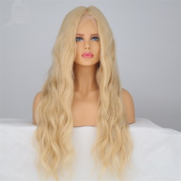 Higher Class Glueless Skin Mono Blonde Wig Natural Wave Hair The White Women Senior Virgin Remy Hair 100% Silk Weaving