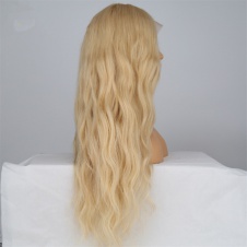 Higher Class Glueless Skin Mono Blonde Wig Natural Wave Hair The White Women Senior Virgin Remy Hair 100% Silk Weaving