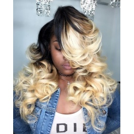 T1B/613 two tone ombre dark roots blonde body wave 100% Remy human hair 3pcs deals
