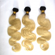 T1B/613 two tone ombre dark roots blonde body wave 100% Remy human hair 3pcs deals