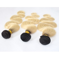 T1B/613 two tone ombre dark roots blonde body wave 100% Remy human hair 3pcs deals
