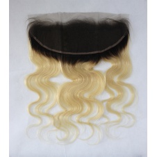 Ombre 1b 613 Blonde Body Wave Frontal Dark Root 13x4 Ear to Ear Lace Frontal