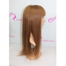 Full Lace Seamless Monofilament wig Straight Hair Color #5 100% Virgin Remy Hair with baby hair BOB style