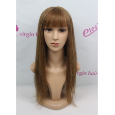 Full Lace Seamless Monofilament wig Straight Hair Color #5 100% Virgin Remy Hair with baby hair BOB style