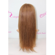Full Lace Seamless Monofilament wig Straight Hair Color #5 100% Virgin Remy Hair with baby hair BOB style