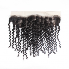 Brazilian Virgin Hair Jerry Curly Wave 13x4 Swiss Lace/Transparent Lace/Hd Lace Frontal with Baby Hair Free Part Unproce