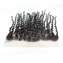 Brazilian Virgin Hair Jerry Curly Wave 13x4 Swiss Lace/Transparent Lace/Hd Lace Frontal with Baby Hair Free Part Unproce