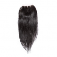 4X4 Top Lace/Silk base  closure Pre Plucked Straight Lace Closure 130% density Natural Color 