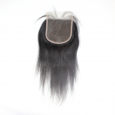 Elesis Virgin Hair 5x5 Swiss/Transparent /HD lace Closure  Raw Virgin Straight Human Hair Closure with Baby Hair