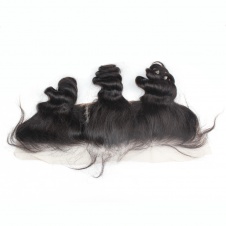13x4 Loose Curl Swiss Lace/Transparent LACE/HD lace frontal free part closure
