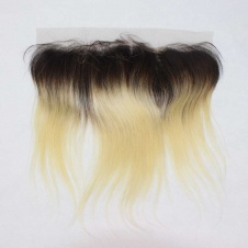 Ombre Dark Root 1b/613 Platinum Blonde Straight 13x4 Ear to Ear Lace Frontal Closure