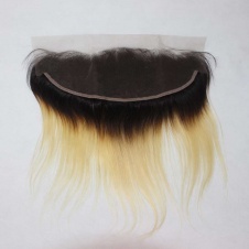 Ombre Dark Root 1b/613 Platinum Blonde Straight 13x4 Ear to Ear Lace Frontal Closure