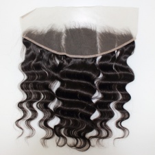 100% Hand Tied Ear to Ear 13x4 Loose Wave Swiss Lace/Transparent Lace/HD lace Frontal Closure Brazilian hair