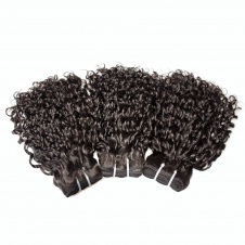 Elesis hair extensions new hairstyle double drawn thick bundles 3pcs small bouncy spring pixie curly remy human hair