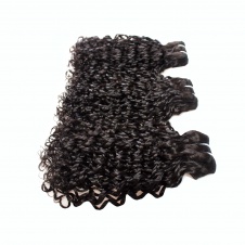 Elesis hair extensions new hairstyle double drawn thick bundles 3pcs small bouncy spring pixie curly remy human hair