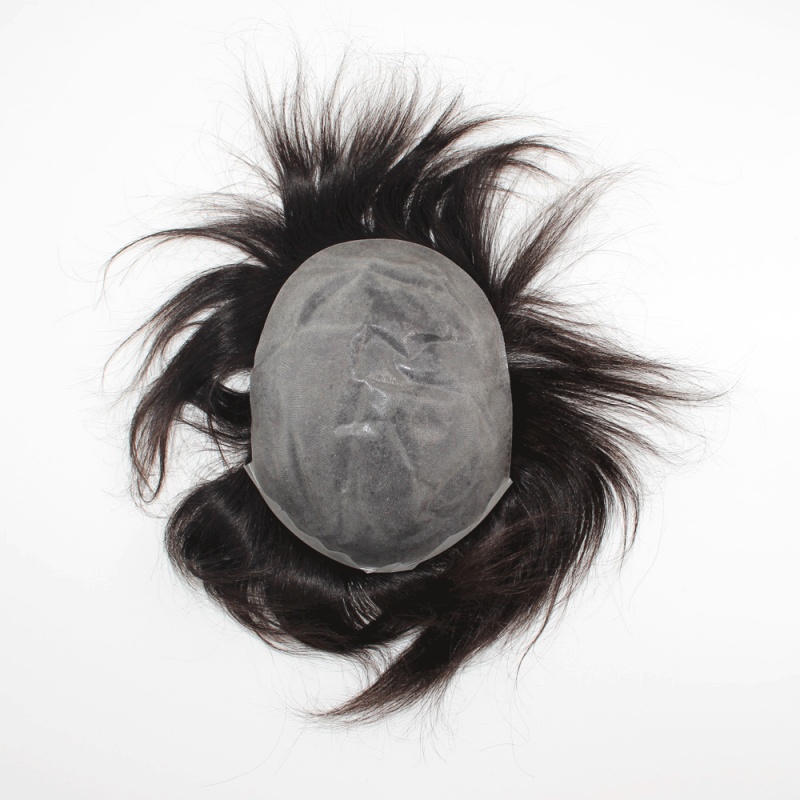 V-looped imported protein glue base toupee men's hair piece replacement