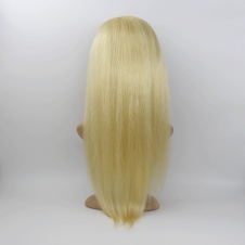 Elesis Virgin Hair 100% hand-tie Blonde Virgin human hair straight glueless 150% Density full lace wig