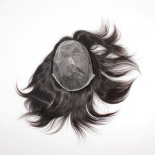 Thin skin injected toupee imported protein glue base toupee mens hair piece replacement