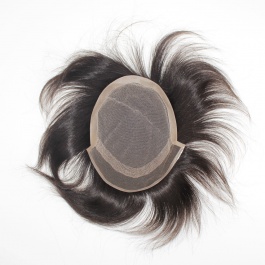 Men's toupee swiss lace base+ PU edge hair length 6inch