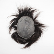 V-looped imported protein glue base toupee men's hair piece replacement