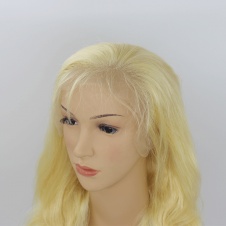 Russian honey blonde body wave frontal lace wig preplucked hairline