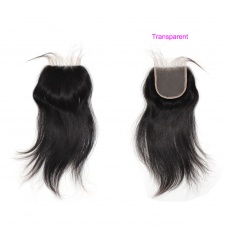 4X4 Top Lace/Silk base  closure Pre Plucked Straight Lace Closure 130% density Natural Color 