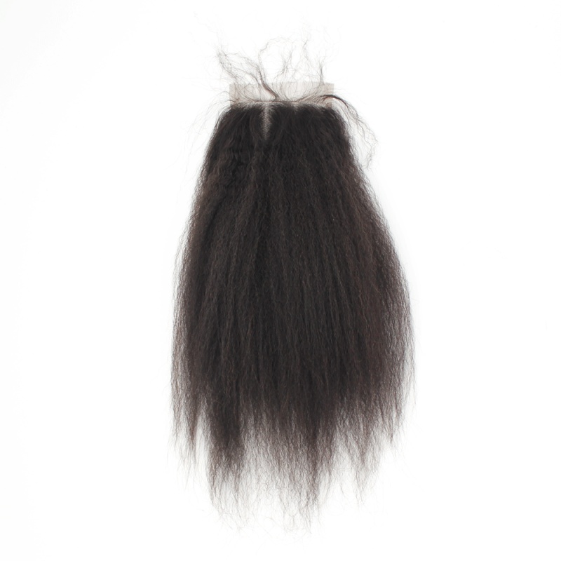  Soft Kinky Straight Virgin Hair Closure 4x4 free part Swiss Lace/Transparent LACE/HD lace closure