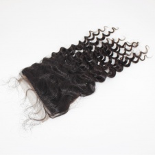 Raw Human Hair Top grade Closure 5x5 free part deep wave Transparent Swiss LACE/HD lace closure with baby hair