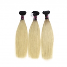 Elesis virgin hair darktoot blonde virgin hair 1b/613 straight hair extensions 3pcs