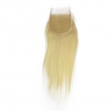 Blonde #613 4x4 Free Part Lace Closure Silky Straight Human Hair Swiss Lace Closure with Baby Hair