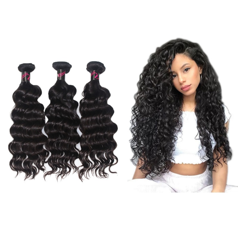 Hot Selling Virgin Grade Natural Wave Virgin hair Wavy Human Hair 3 Bundles 300g