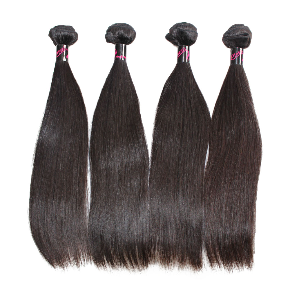 4 Bundles Virgin grade Elesis Virgin Hair Human Virgin Straight Hair ...