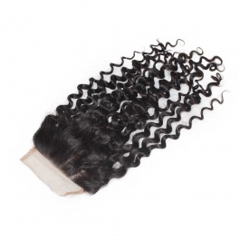 100% Unprocessed Jerry Curly Virgin Human Hair Swiss Lace/Transparent LACE/HD lace closure 4X4 free part